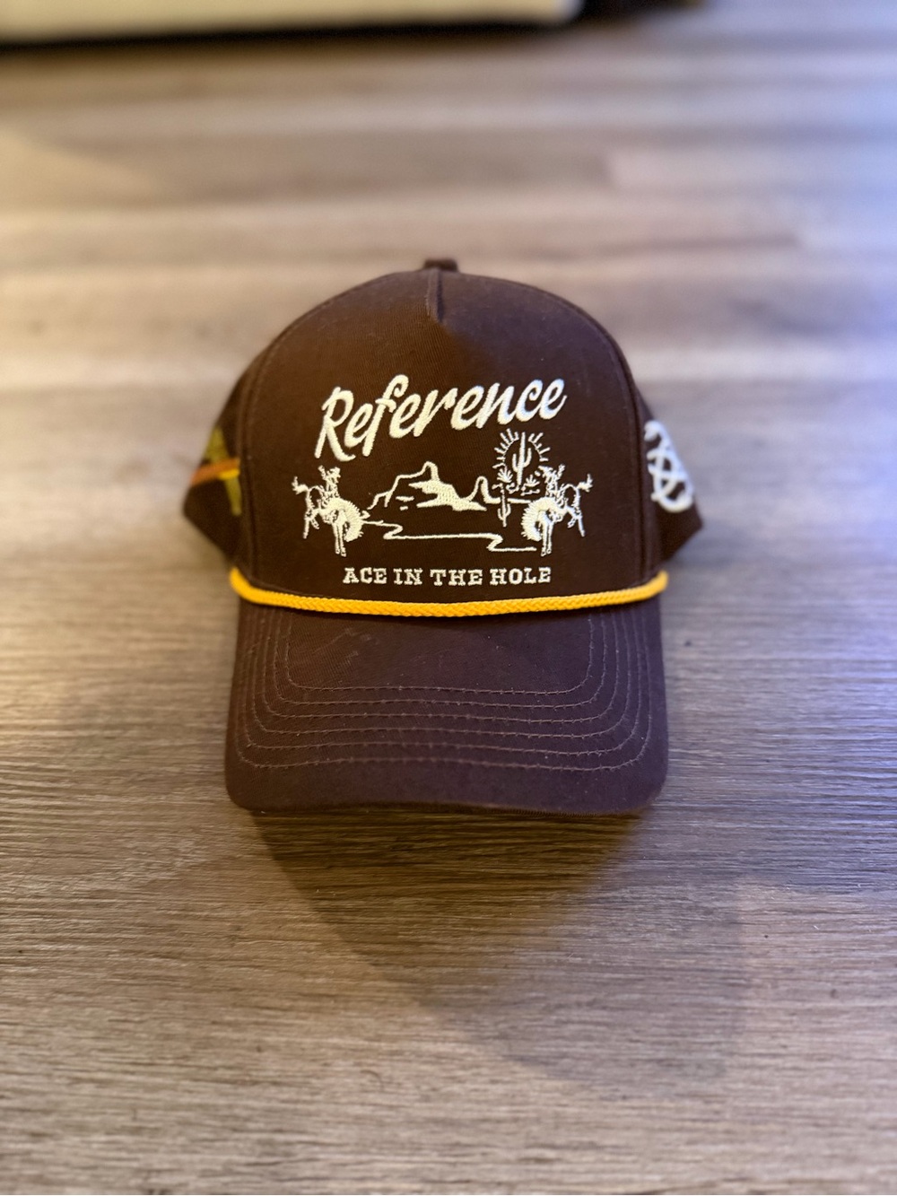 Reference Ace in the Hole Brown Rope-Trim Trucker Hat